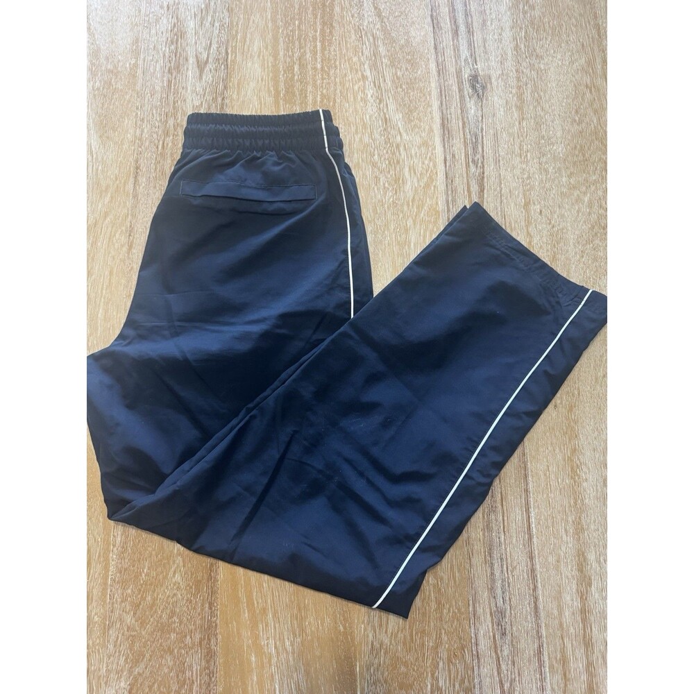 Vtg Nike Track Pants Mens Large Navy Windbreaker Lined Ankle Zip Y2K 341585-473